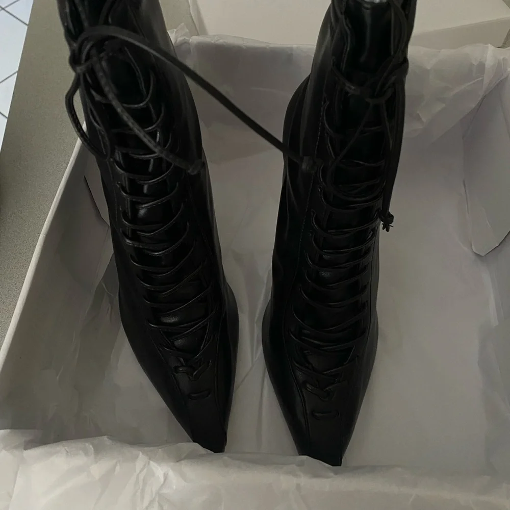 schutz tennie leather booties - schutz lace up boot - Picture 3 of 3